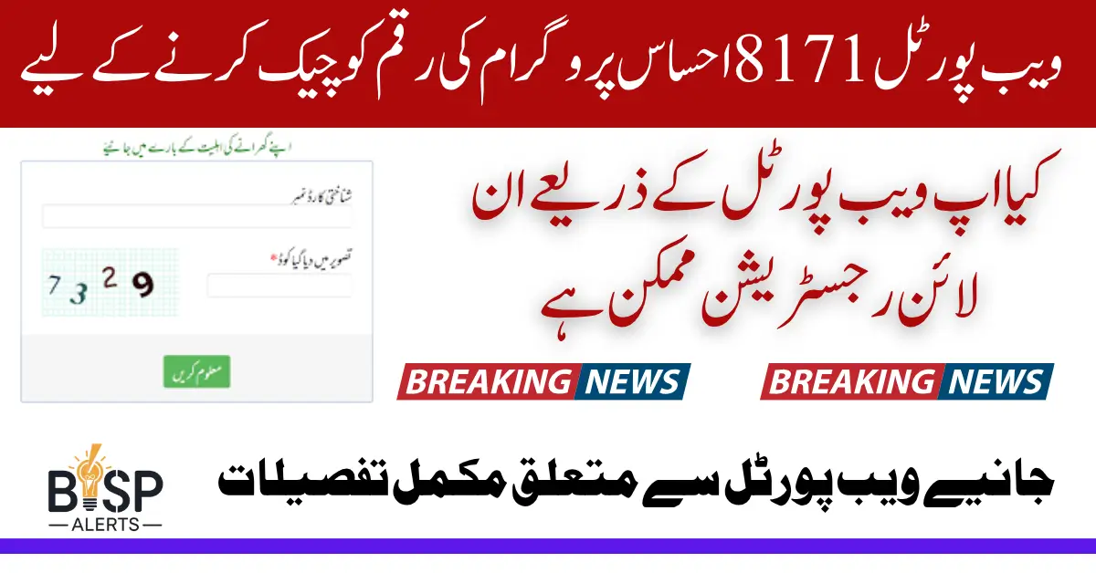 8171 Web Portal Ehsaas Program Registration Online 2025