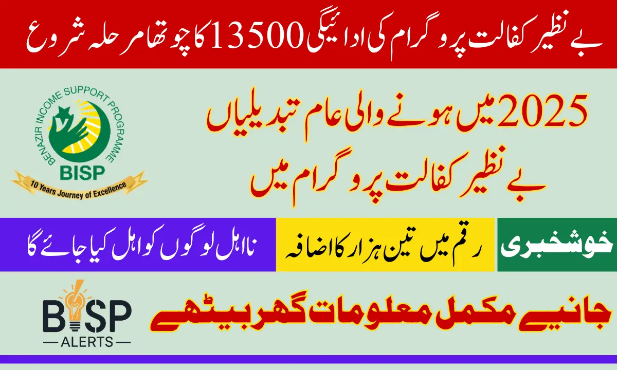 Benazir Kafalat Program 2025 Start With Qist 13500 Phase 4 For Eligiable People New Update