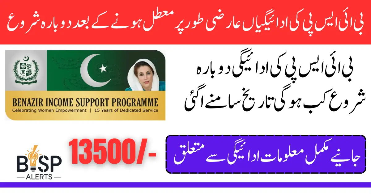 BISP Payments Suspended Temporarily For 2 Days New Distribution Date is 14 April 2025