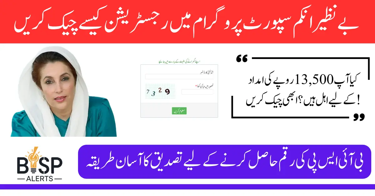 BISP Registration Check 2025 By Using CNIC Know Details Are You Eligiable For 13500 Or Not