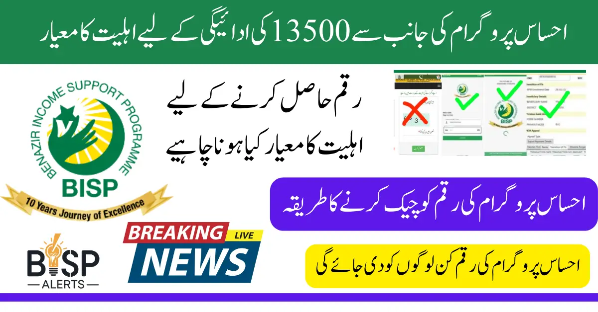 Ehsaas Program Eligibility Criteria List Check Complete Details About 13500 Payment