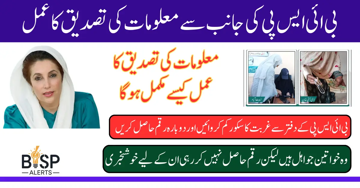 BISP 8171 May 2025 Payment Reverification For Women Those Eligible But Not Receiving 13500 Before 3 Months